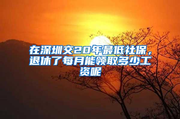 在深圳交20年最低社保，退休了每月能领取多少工资呢