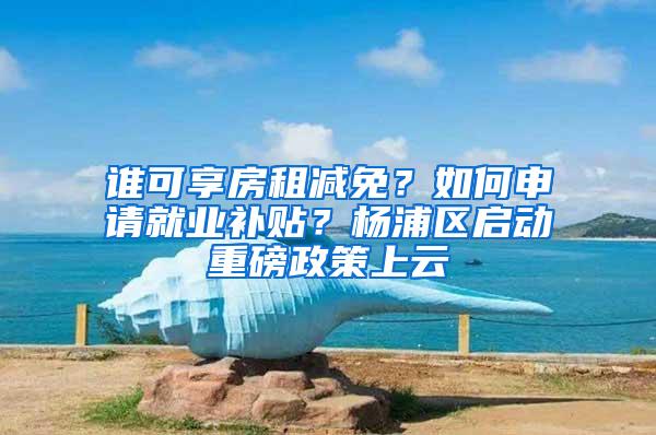 谁可享房租减免？如何申请就业补贴？杨浦区启动重磅政策上云