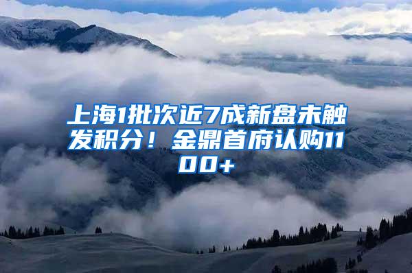 上海1批次近7成新盘未触发积分！金鼎首府认购1100+