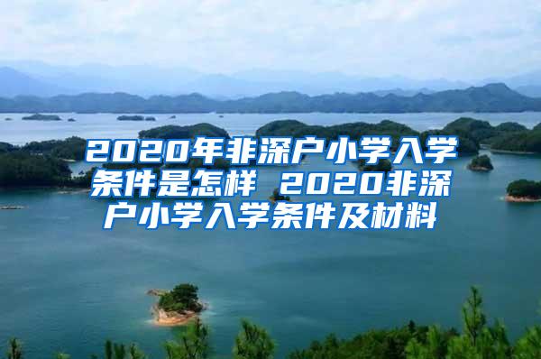 2020年非深户小学入学条件是怎样 2020非深户小学入学条件及材料