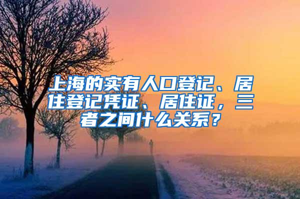 上海的实有人口登记、居住登记凭证、居住证，三者之间什么关系？
