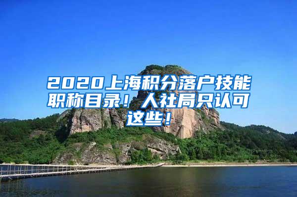 2020上海积分落户技能职称目录！人社局只认可这些！