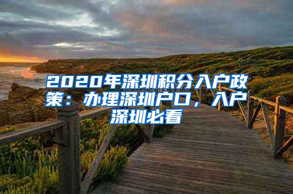 2020年深圳积分入户政策：办理深圳户口，入户深圳必看