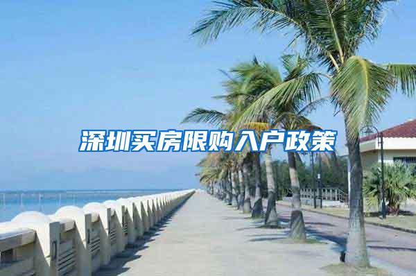 深圳买房限购入户政策