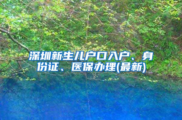 深圳新生儿户口入户、身份证、医保办理(最新)