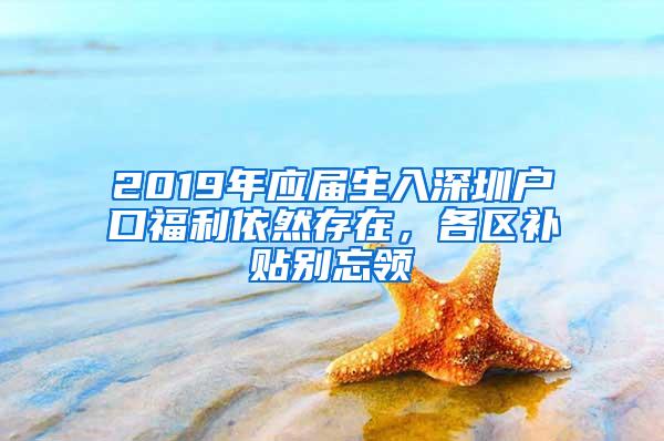 2019年应届生入深圳户口福利依然存在，各区补贴别忘领