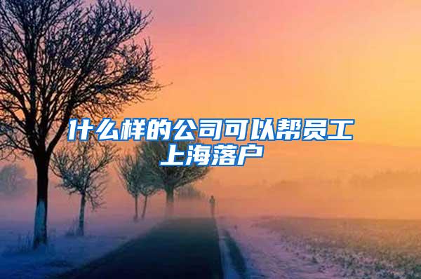 什么样的公司可以帮员工上海落户