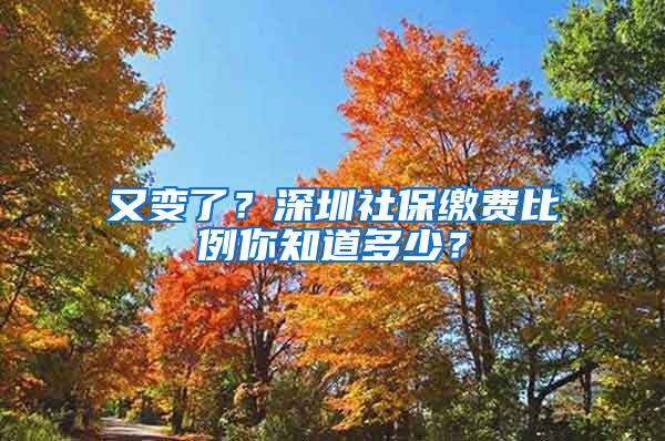 又变了？深圳社保缴费比例你知道多少？