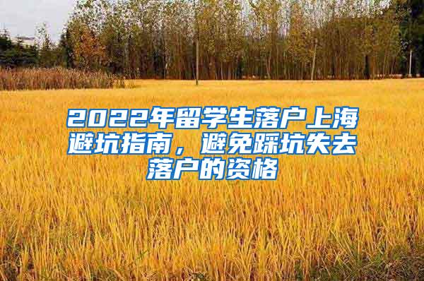 2022年留学生落户上海避坑指南，避免踩坑失去落户的资格