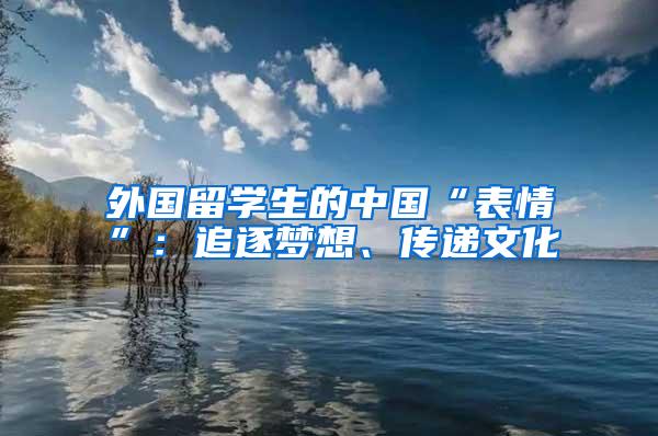 外国留学生的中国“表情”：追逐梦想、传递文化