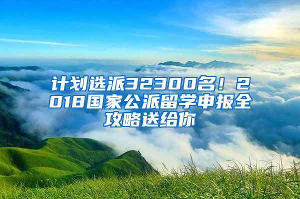 计划选派32300名！2018国家公派留学申报全攻略送给你