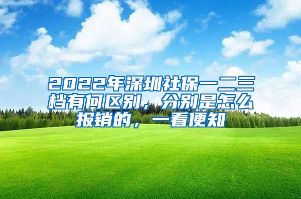 2022年深圳社保一二三档有何区别，分别是怎么报销的，一看便知