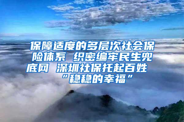 保障适度的多层次社会保险体系 织密编牢民生兜底网 深圳社保托起百姓“稳稳的幸福”