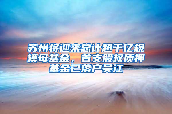 苏州将迎来总计超千亿规模母基金，首支股权质押基金已落户吴江