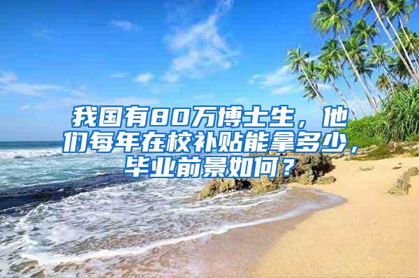 我国有80万博士生，他们每年在校补贴能拿多少，毕业前景如何？