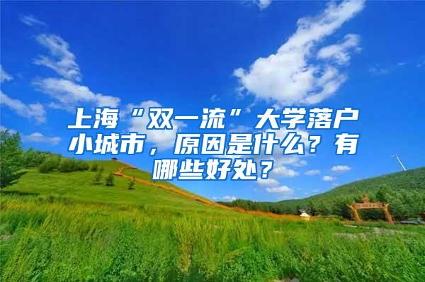 上海“双一流”大学落户小城市，原因是什么？有哪些好处？