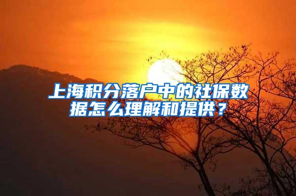 上海积分落户中的社保数据怎么理解和提供？