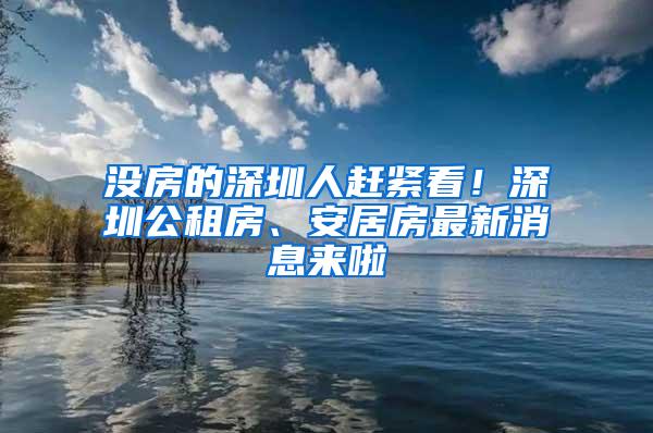 没房的深圳人赶紧看！深圳公租房、安居房最新消息来啦