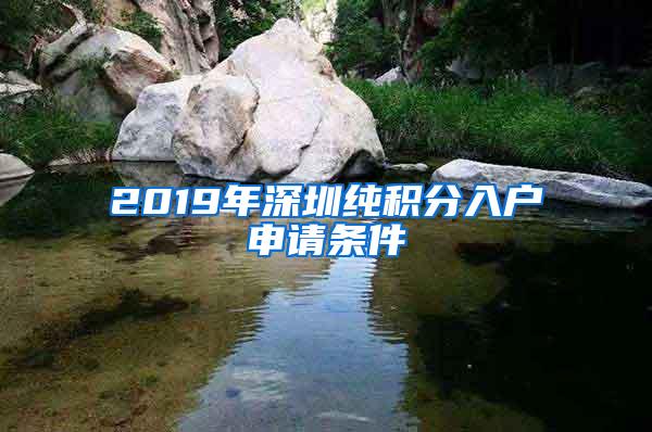 2019年深圳纯积分入户申请条件