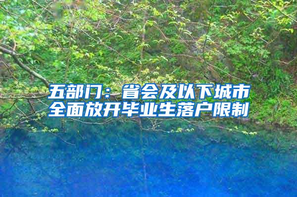 五部门：省会及以下城市全面放开毕业生落户限制