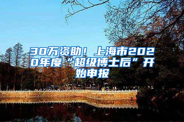 30万资助！上海市2020年度“超级博士后”开始申报