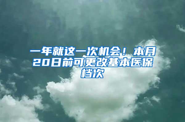 一年就这一次机会！本月20日前可更改基本医保档次