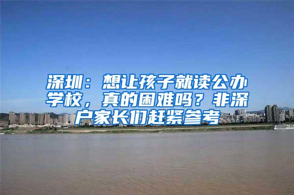 深圳：想让孩子就读公办学校，真的困难吗？非深户家长们赶紧参考