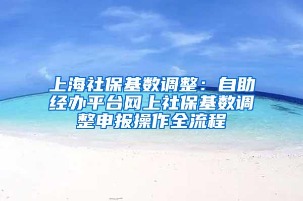 上海社保基数调整：自助经办平台网上社保基数调整申报操作全流程