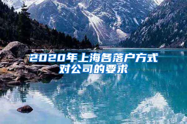 2020年上海各落户方式对公司的要求