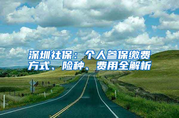 深圳社保：个人参保缴费方式、险种、费用全解析