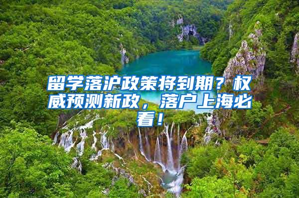 留学落沪政策将到期？权威预测新政，落户上海必看！