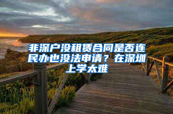 非深户没租赁合同是否连民办也没法申请？在深圳上学太难