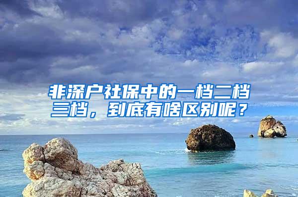 非深户社保中的一档二档三档，到底有啥区别呢？