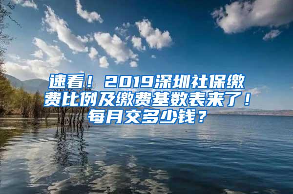 速看！2019深圳社保缴费比例及缴费基数表来了！每月交多少钱？