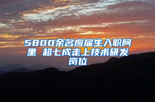 5800余名应届生入职阿里 超七成走上技术研发岗位