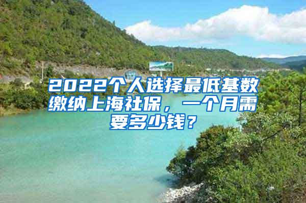 2022个人选择最低基数缴纳上海社保，一个月需要多少钱？