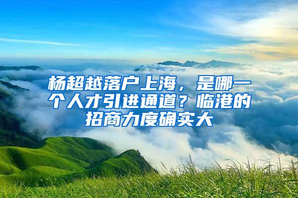 杨超越落户上海，是哪一个人才引进通道？临港的招商力度确实大