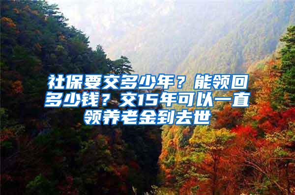 社保要交多少年？能领回多少钱？交15年可以一直领养老金到去世