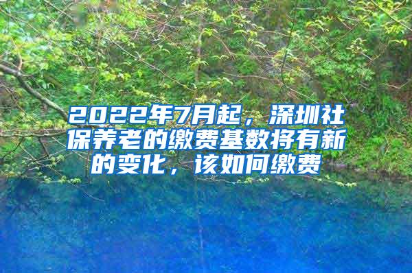 2022年7月起，深圳社保养老的缴费基数将有新的变化，该如何缴费