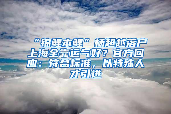 “锦鲤本鲤”杨超越落户上海全靠运气好？官方回应：符合标准，以特殊人才引进