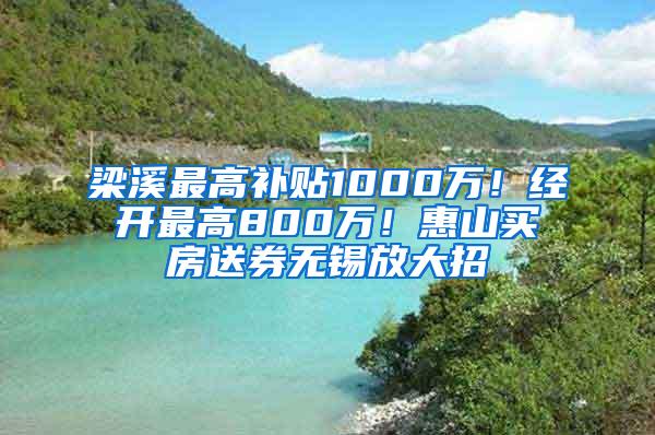 梁溪最高补贴1000万！经开最高800万！惠山买房送券无锡放大招