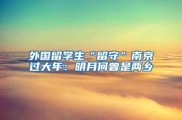 外国留学生“留守”南京过大年：明月何曾是两乡