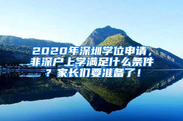 2020年深圳学位申请，非深户上学满足什么条件？家长们要准备了！