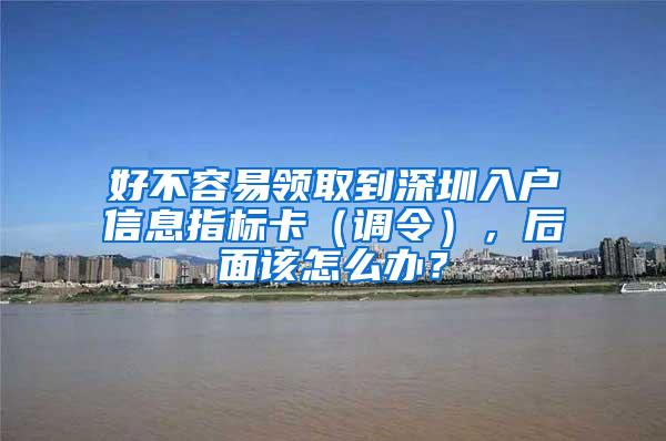 好不容易领取到深圳入户信息指标卡（调令），后面该怎么办？