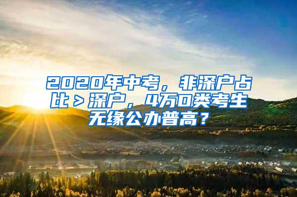 2020年中考，非深户占比＞深户，4万D类考生无缘公办普高？