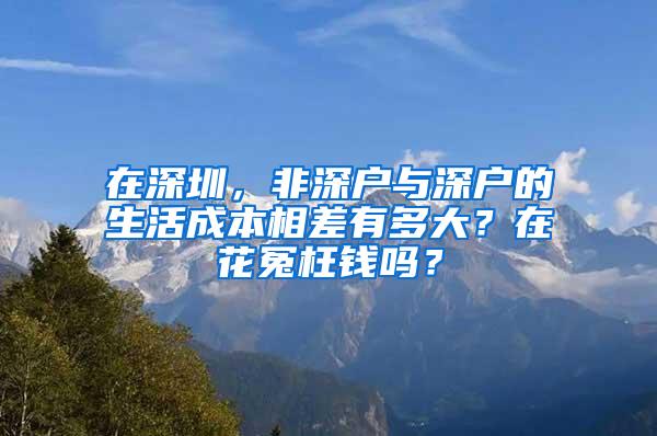 在深圳，非深户与深户的生活成本相差有多大？在花冤枉钱吗？