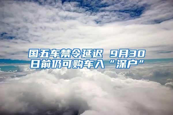 国五车禁令延迟 9月30日前仍可购车入“深户”