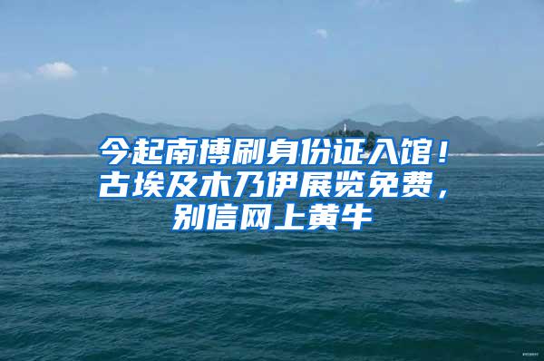 今起南博刷身份证入馆！古埃及木乃伊展览免费，别信网上黄牛