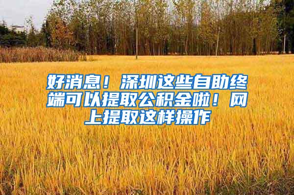 好消息！深圳这些自助终端可以提取公积金啦！网上提取这样操作