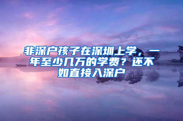 非深户孩子在深圳上学，一年至少几万的学费？还不如直接入深户